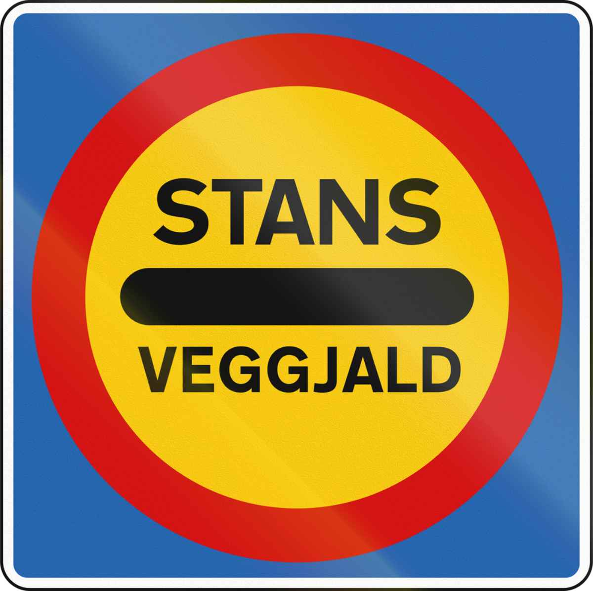 Cartello di strada a pedaggio in Islanda, con testo anche in islandese