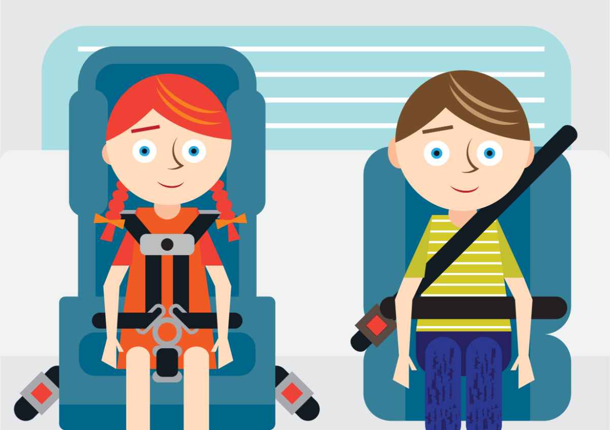 Illustrazione che mostra le differenze tra vari tipi di seggiolini per bambini